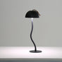 Black Three-dimensional stripes Sleek Minimalist LED Mushroom Table Lamp - Rechargeable 3-Color Touch V888-ELOSUNG27431