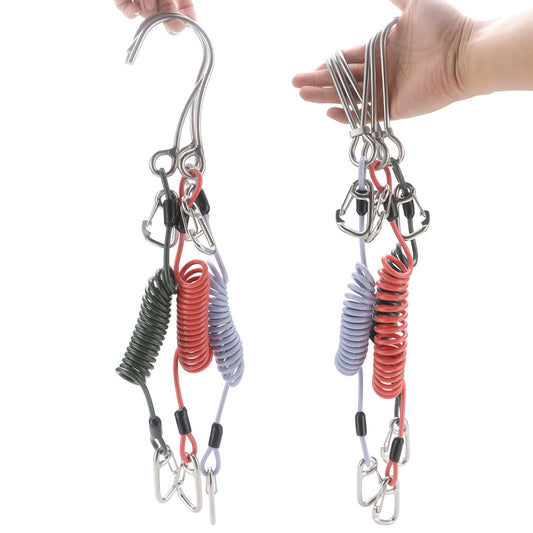 Blue Pro 316 Stainless Steel Diving Reef Hook - Single, Double Combo Pack - Current Hook with Coiled Safety V888-ELOSUNG27432