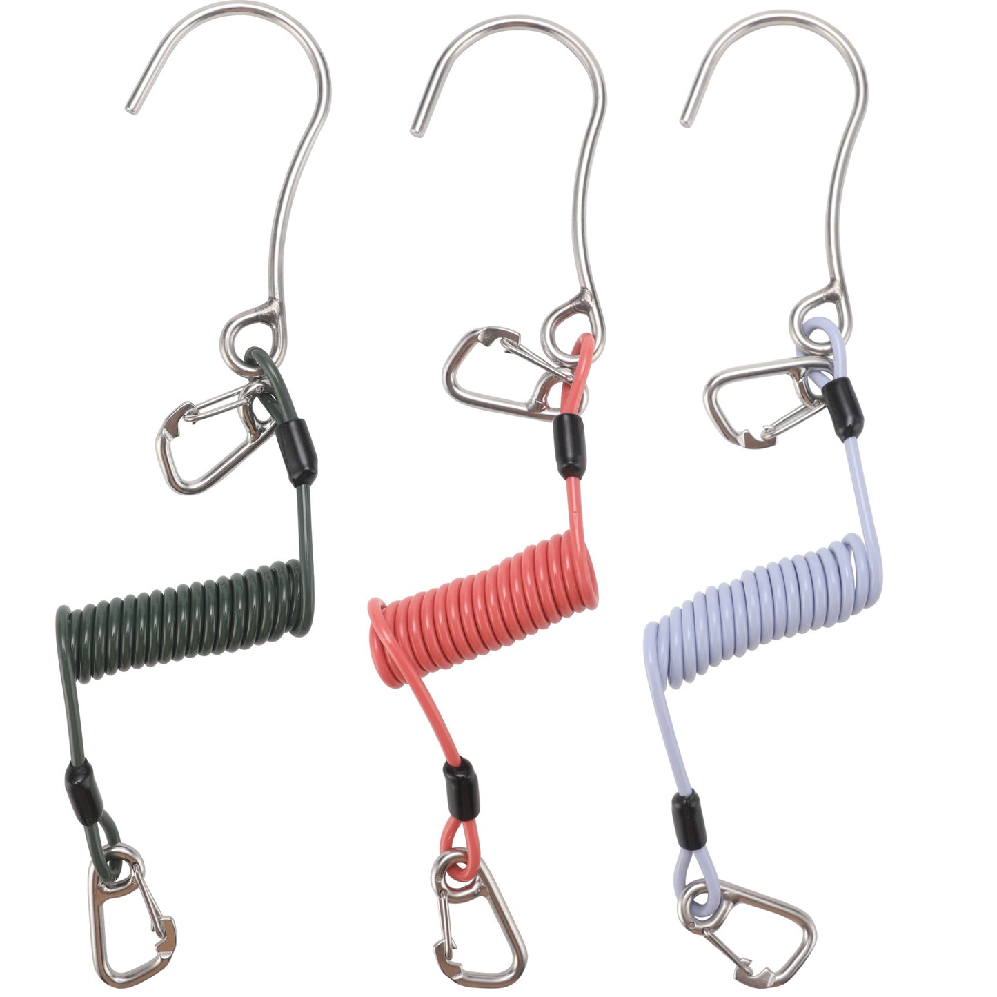 Blue Pro 316 Stainless Steel Diving Reef Hook - Single, Double Combo Pack - Current Hook with Coiled Safety V888-ELOSUNG27432