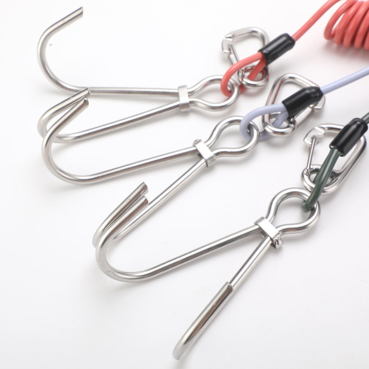 Green Pro 316 Stainless Steel Diving Reef Hook - Single, Double Combo Pack - Current Hook with Coiled Safety V888-ELOSUNG27433
