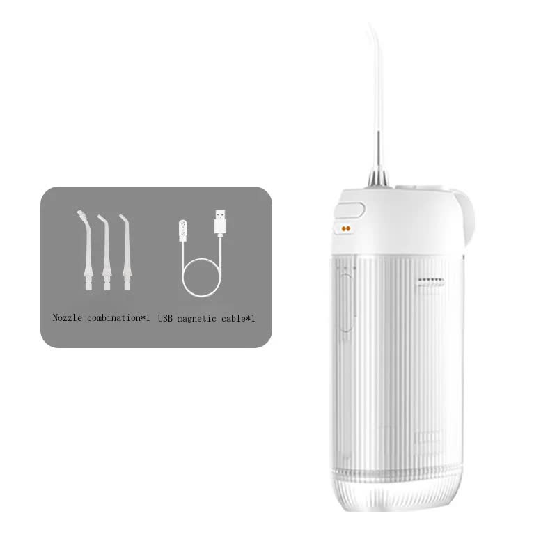 White Advanced Portable Water Flosser - USB Rechargeable Cordless Oral Irrigator, 3 Modes, IPX7 Waterproof V888-ELOSUNG27437