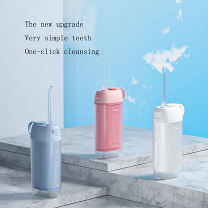 White Advanced Portable Water Flosser - USB Rechargeable Cordless Oral Irrigator, 3 Modes, IPX7 Waterproof V888-ELOSUNG27437