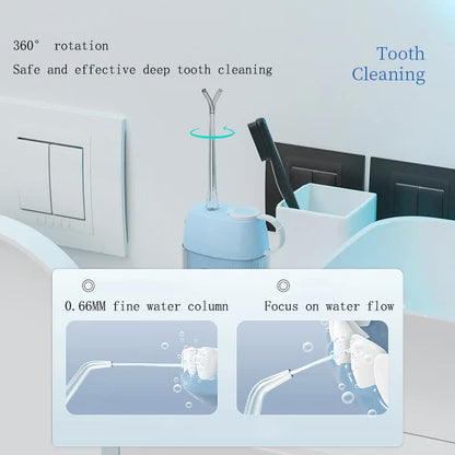 Blue Advanced Portable Water Flosser - USB Rechargeable Cordless Oral Irrigator, 3 Modes, IPX7 Waterproof for V888-ELOSUNG27438