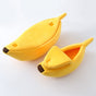Yellow Cozy Banana Peel Pet Bed - Plush & Warm Cave House for Cats & Small Dogs (Medium) V888-ELOSUNG27461