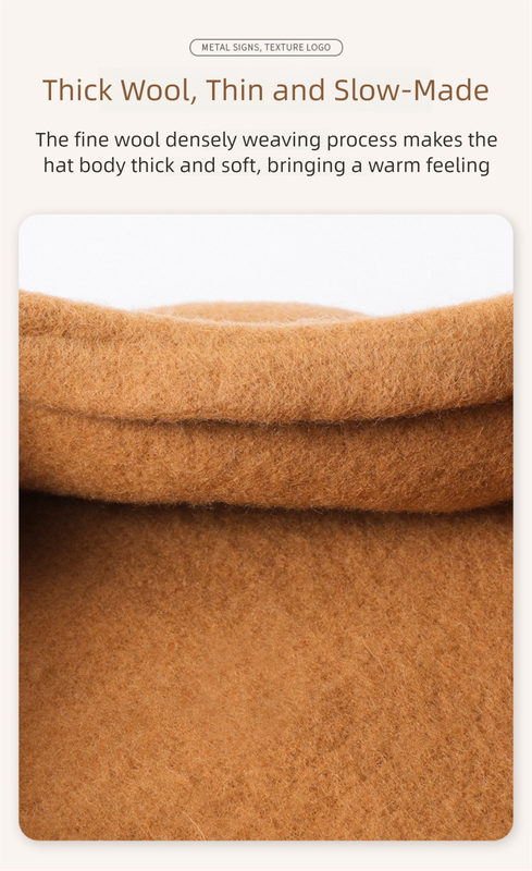 Brown Elegant Wool Beret - Classic Warm Thick British Style Hat for Autumn & Winter V888-ELOSUNG27472