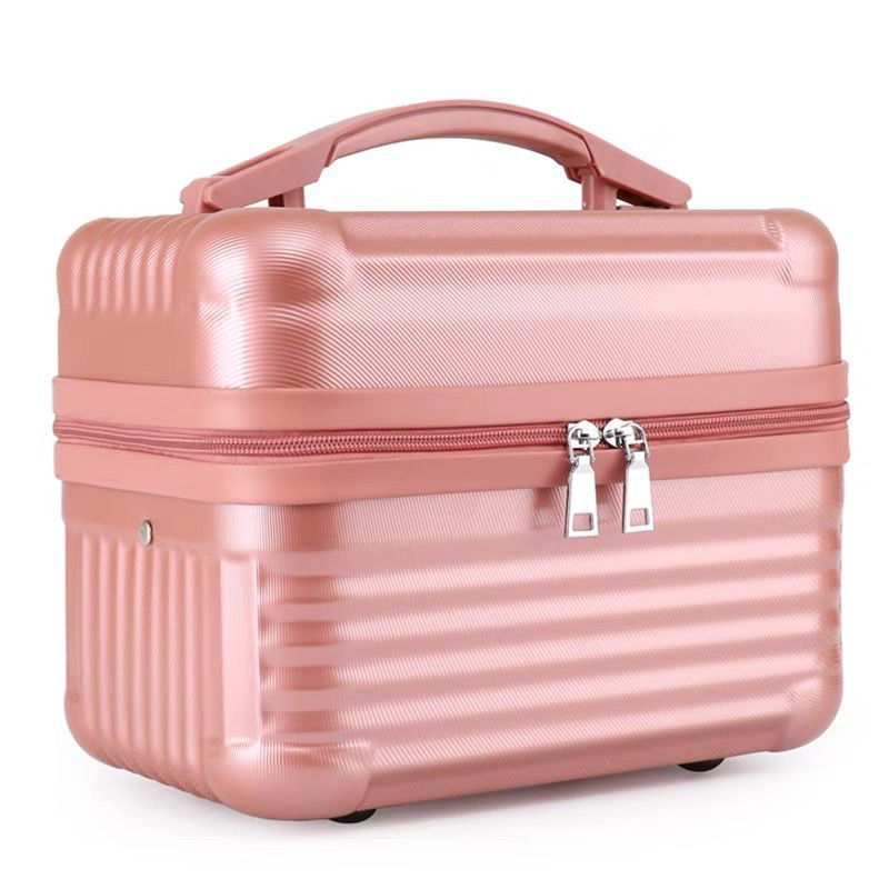 Pink Durable Hard Shell Makeup Travel Case - Large Capacity Portable Cosmetic Organizer Box with Handle V888-ELOSUNG27475