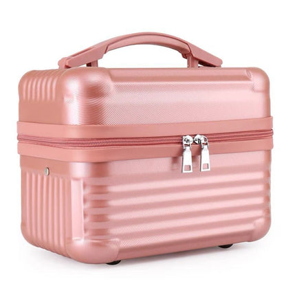 Pink Durable Hard Shell Makeup Travel Case - Large Capacity Portable Cosmetic Organizer Box with Handle V888-ELOSUNG27475