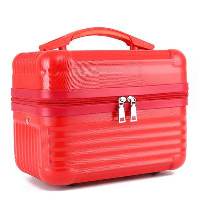 Red Durable Hard Shell Makeup Travel Case - Large Capacity Portable Cosmetic Organizer Box with Handle V888-ELOSUNG27476