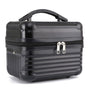 Black Durable Hard Shell Makeup Travel Case - Large Capacity Portable Cosmetic Organizer Box with Handle V888-ELOSUNG27477