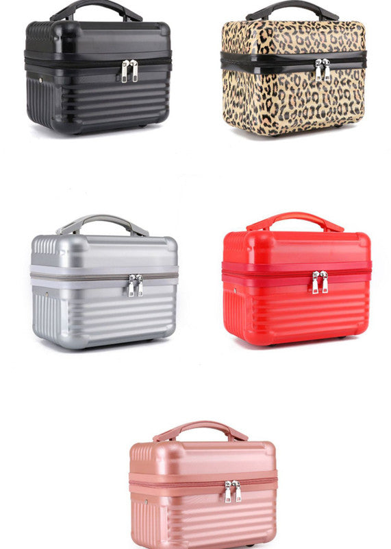 Silver Durable Hard Shell Makeup Travel Case - Large Capacity Portable Cosmetic Organizer Box with Handle V888-ELOSUNG27478