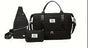 Black Chic 3-Piece Quilted Travel Bag Set - Duffel, Crossbody Sling & Toiletry Pouch - Large Capacity & V888-ELOSUNG27487