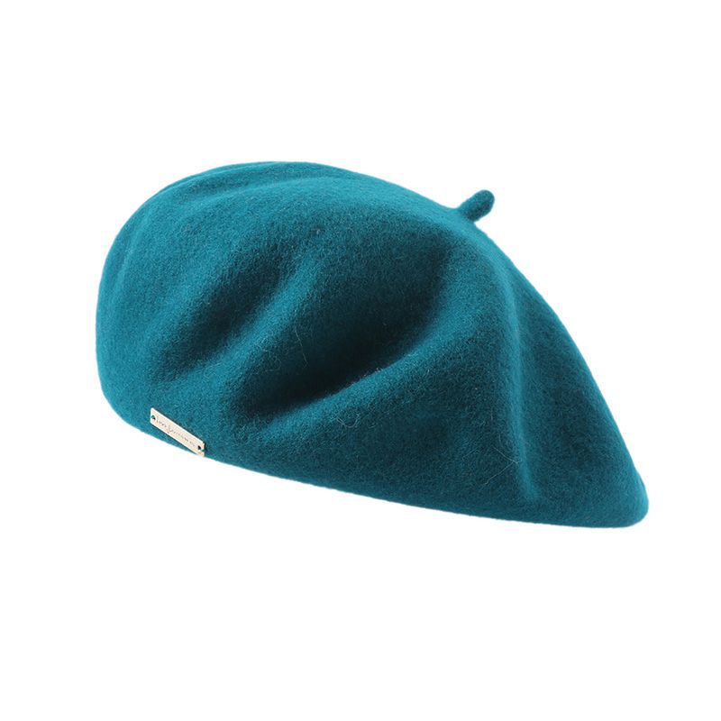 Blue Elegant Wool Beret - Classic Warm Thick British Style Hat for Autumn & Winter V888-ELOSUNG27490