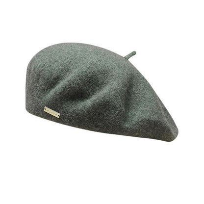 Dark Green Elegant Wool Beret - Classic Warm Thick British Style Hat for Autumn & Winter V888-ELOSUNG27491