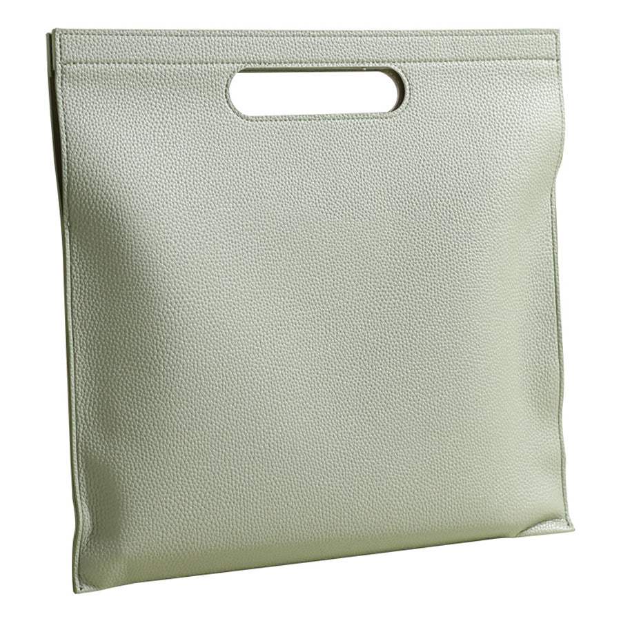 Light Green Professional A4 PU Leather Document Bag - Waterproof Handheld File Folder Portfolio for Business V888-ELOSUNG27500