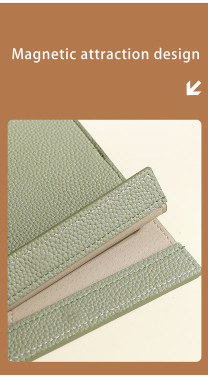 Light Green Professional A4 PU Leather Document Bag - Waterproof Handheld File Folder Portfolio for Business V888-ELOSUNG27500