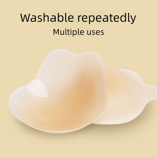 Size M 3 Pairs Skin Color Reusable Silicone Breast Lift Nipple Covers - Invisible Adhesive Bra Pasties for V888-ELOSUNG27504