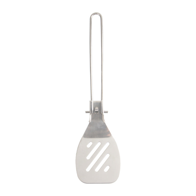 Silver 304 Stainless Steel Folding Camping Spatula - 2 Pack Compact & Portable Outdoor Cooking Utensils V888-ELOSUNG27509