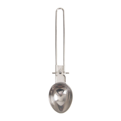 Silver Premium 304 Stainless Steel Folding Camping Utensil Set - Spatula & Deep Spoon Combo for Outdoor V888-ELOSUNG27511