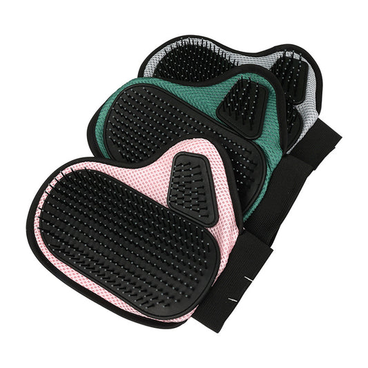 2 Pcs Green And Black Pet Grooming Glove - Gentle Deshedding & Massage Mitt for Dogs & Cats, Efficient Fur V888-ELOSUNG27532