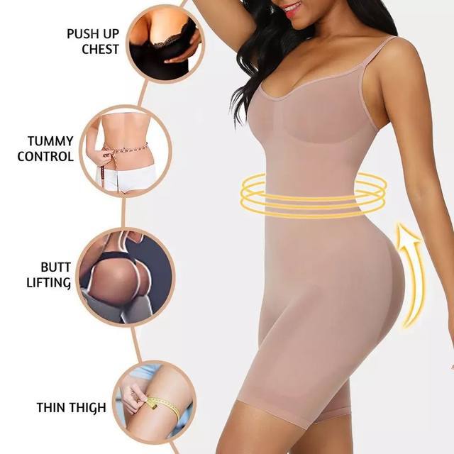 Size L Skin Color Seamless Full Body Shaper for Women - Tummy Control, Butt Lifter & Thigh Slimmer Bodysuit V888-ELOSUNG275524