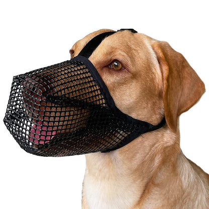 2 Pcs Size M Black Breathable Mesh Dog Muzzle - Anti-Barking, Biting & Chewing - Adjustable & Comfortable V888-ELOSUNG27568