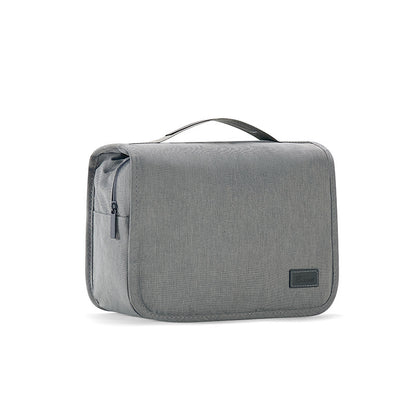 Grey Eco-Friendly RPET Hanging Toiletry Bag - Large Capacity Waterproof Travel Makeup Organizer V888-ELOSUNG27576