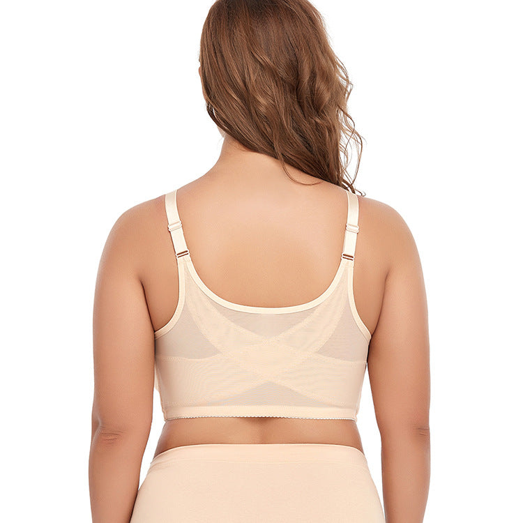 2 Pcs Size 3XL Women's Wireless Large-Cup Lace Bra with Front Clasp - Comfortable, Breathable, Beige V888-ELOSUNG27588