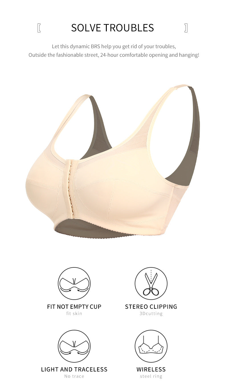2 Pcs Size XL Women's Wireless Large-Cup Lace Bra with Front Clasp - Comfortable, Breathable, Black V888-ELOSUNG27594