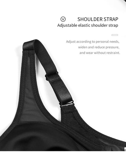 2 Pcs Size XL Women's Wireless Large-Cup Lace Bra with Front Clasp - Comfortable, Breathable, Black V888-ELOSUNG27594