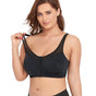 2 Pcs Size 5XL Women's Wireless Large-Cup Lace Bra with Front Clasp - Comfortable, Breathable, Black V888-ELOSUNG27598