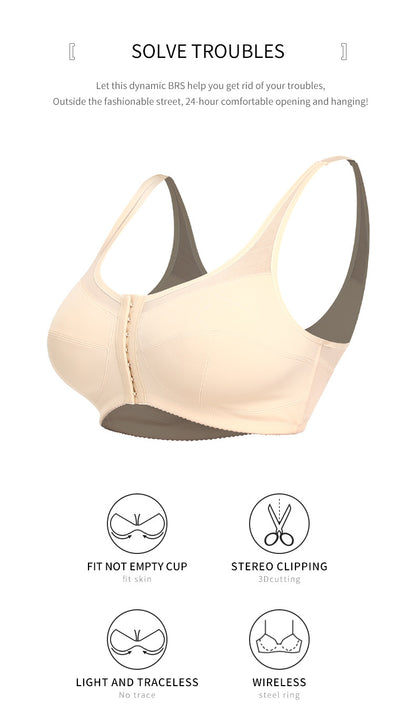 2 Pcs Size 5XL Women's Wireless Large-Cup Lace Bra with Front Clasp - Comfortable, Breathable, Black V888-ELOSUNG27598