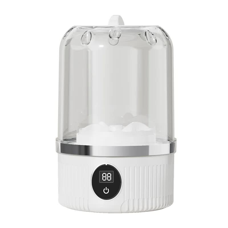 White Portable Mini Washing Machine - Rechargeable USB-C Electric Washer for Travel, Delicates & Socks V888-ELOSUNG27600
