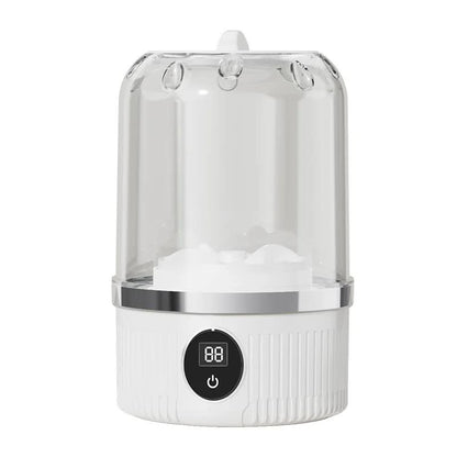 White Portable Mini Washing Machine - Rechargeable USB-C Electric Washer for Travel, Delicates & Socks V888-ELOSUNG27600