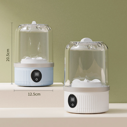 White Portable Mini Washing Machine - Rechargeable USB-C Electric Washer for Travel, Delicates & Socks V888-ELOSUNG27600