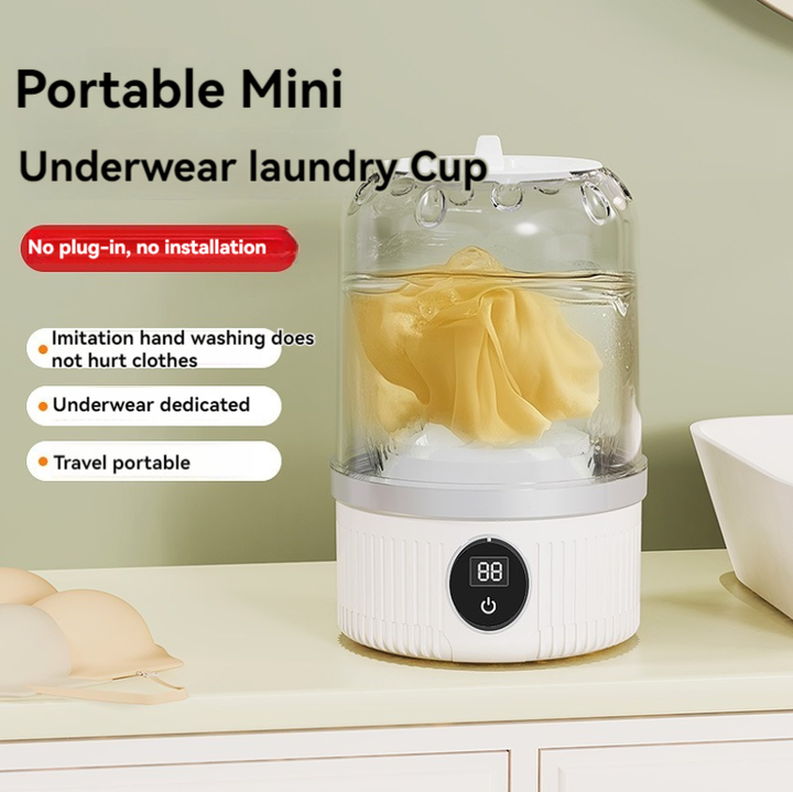 Blue Portable Mini Washing Machine - Rechargeable USB-C Electric Washer for Travel, Delicates & Socks V888-ELOSUNG27601