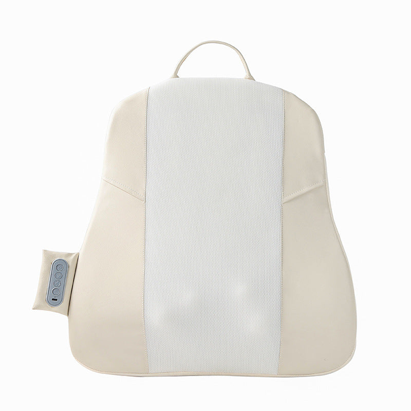 Beige Slim Wireless Shiatsu Back Massager Cushion - Rechargeable Heated Massage Pad for Full Back Relief V888-ELOSUNG27605