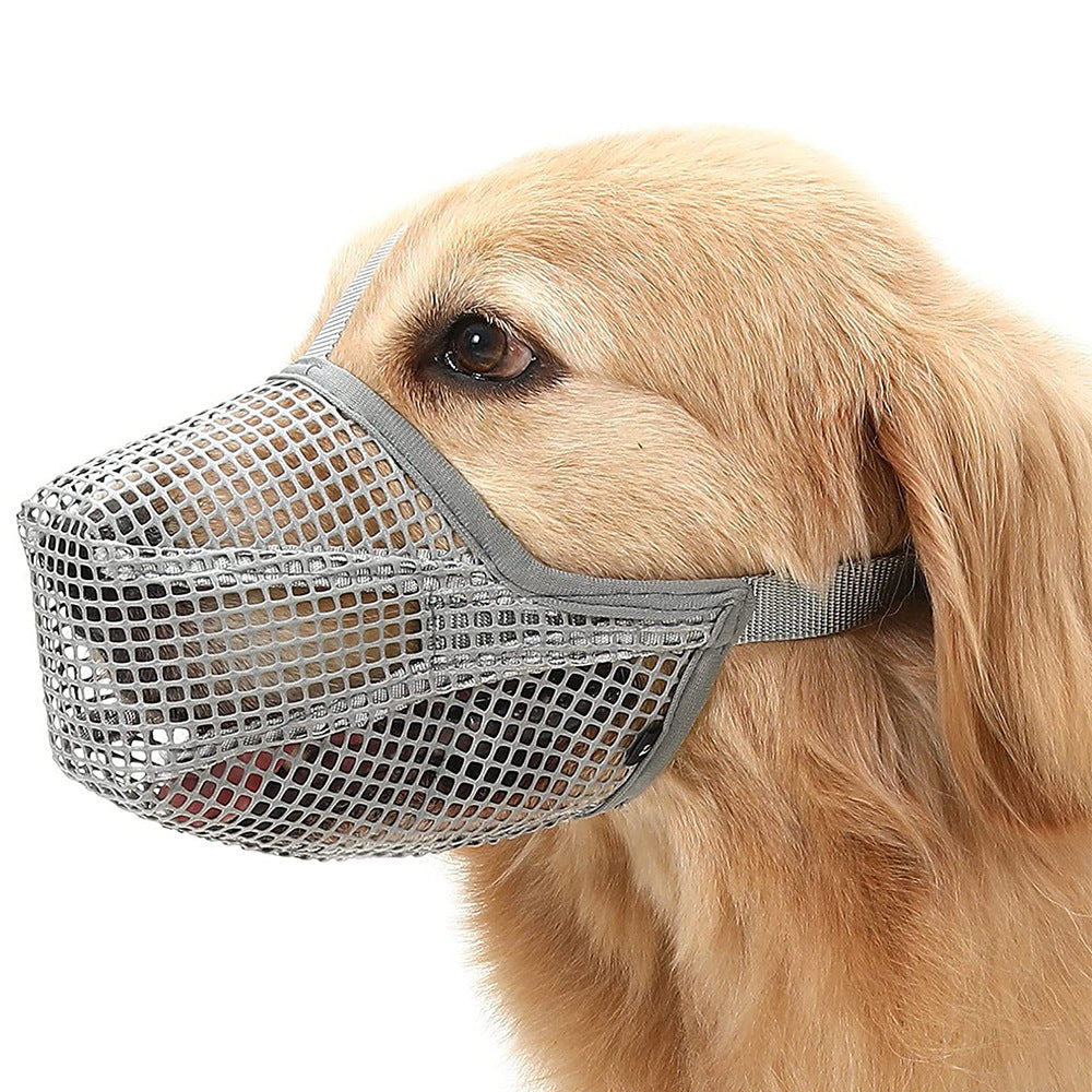 2 Pcs Size M Grey Breathable Mesh Dog Muzzle - Anti-Barking, Biting & Chewing - Adjustable & Comfortable V888-ELOSUNG27616