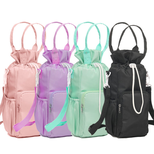 Green Insulated Tumbler Carrier Bag - Crossbody Water Bottle Holder with Pockets & Adjustable Strap for Large V888-ELOSUNG27634