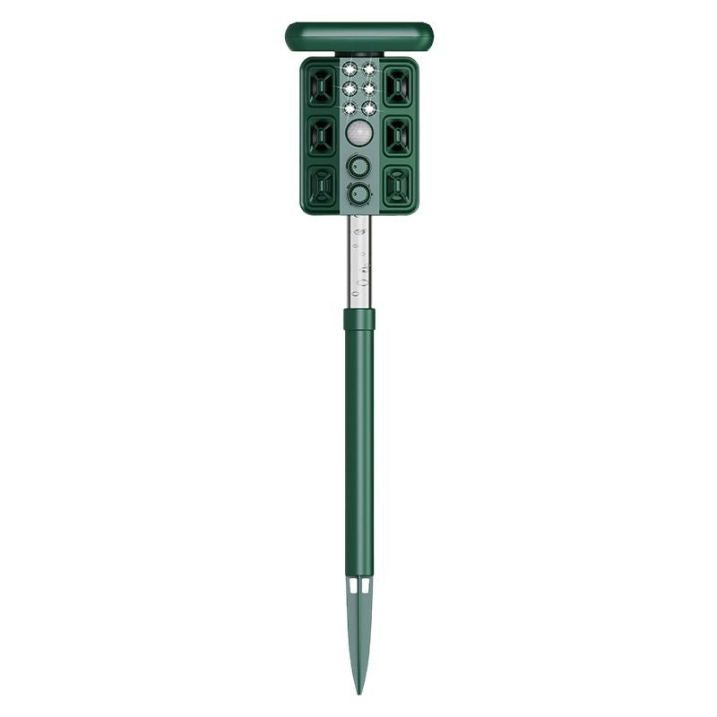 Green Solar Powered Ultrasonic Animal Repeller - Multi-Frequency Pest Deterrent with Motion Sensor, LED V888-ELOSUNG27650