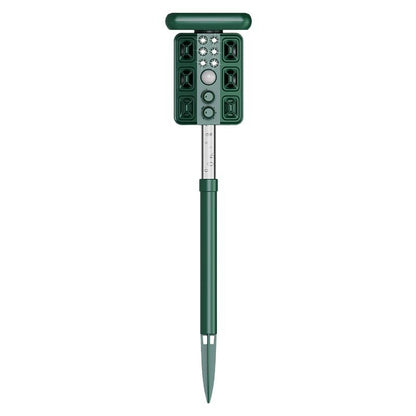 Green Solar Powered Ultrasonic Animal Repeller - Multi-Frequency Pest Deterrent with Motion Sensor, LED V888-ELOSUNG27650