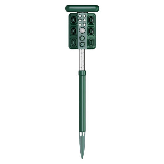 Green Solar Powered Ultrasonic Animal Repeller - Multi-Frequency Pest Deterrent with Motion Sensor, LED V888-ELOSUNG27650