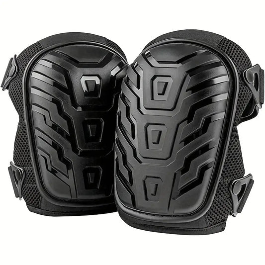 1 Pair Black Professional Hard Shell Knee Pads - Heavy Duty Protection for Work, Construction, Gardening & V888-ELOSUNG27656