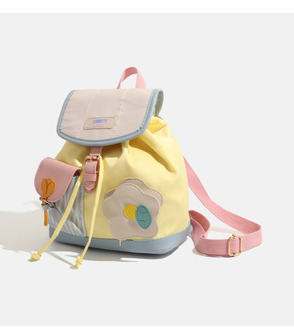 Colorful Chic Colorblock Mini Backpack - Cute Canvas Student Daypack, Lightweight Commuter Bag V888-ELOSUNG27664
