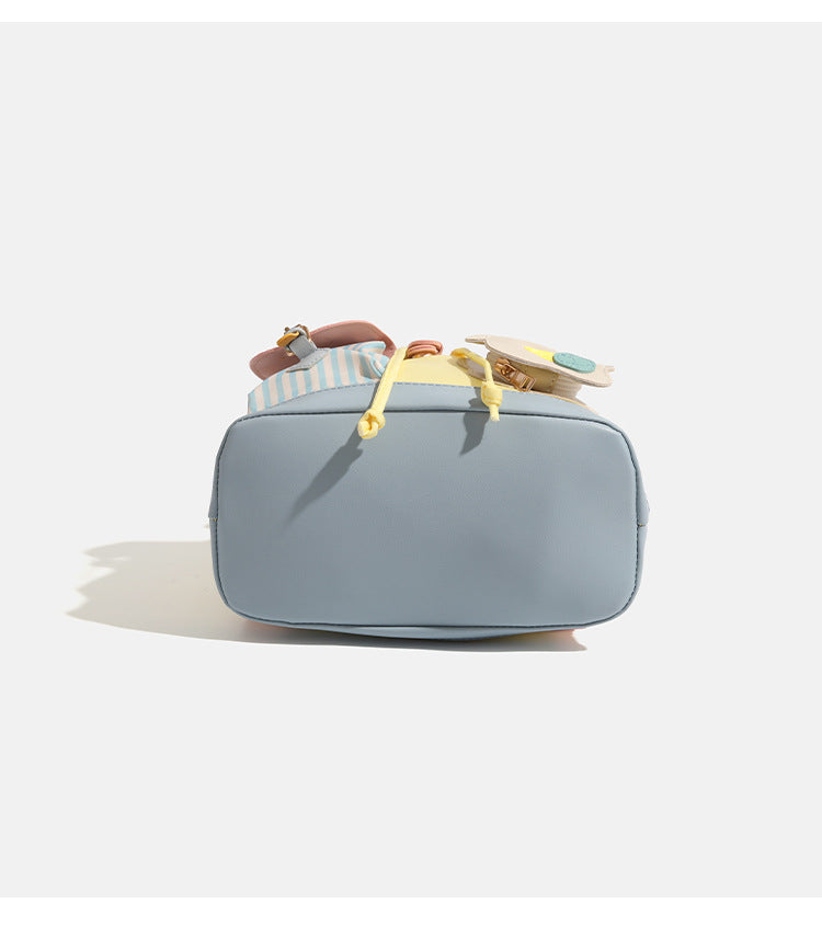 Colorful Chic Colorblock Mini Backpack - Cute Canvas Student Daypack, Lightweight Commuter Bag V888-ELOSUNG27664