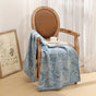 Blue Luxurious Paisley Jacquard Throw Blanket - Soft Wool Blend with Tassels, 120x150cm, Lightweight Sofa & V888-ELOSUNG27667
