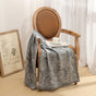 Grey Luxurious Paisley Jacquard Throw Blanket - Soft Wool Blend with Tassels, 120x150cm, Lightweight Sofa & V888-ELOSUNG27668