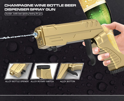 Silver Champagne & Beer Spray Gun - Ultimate Party Starter & Drink Dispenser with Bottle Opener V888-ELOSUNG27698