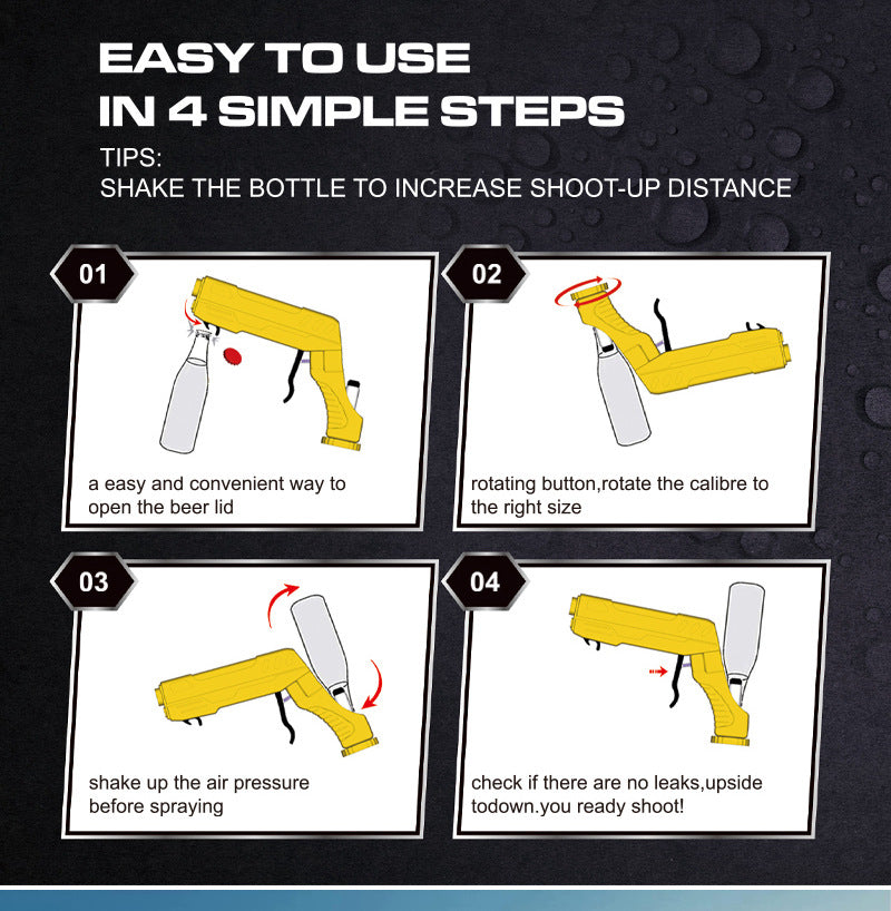 Silver Champagne & Beer Spray Gun - Ultimate Party Starter & Drink Dispenser with Bottle Opener V888-ELOSUNG27698