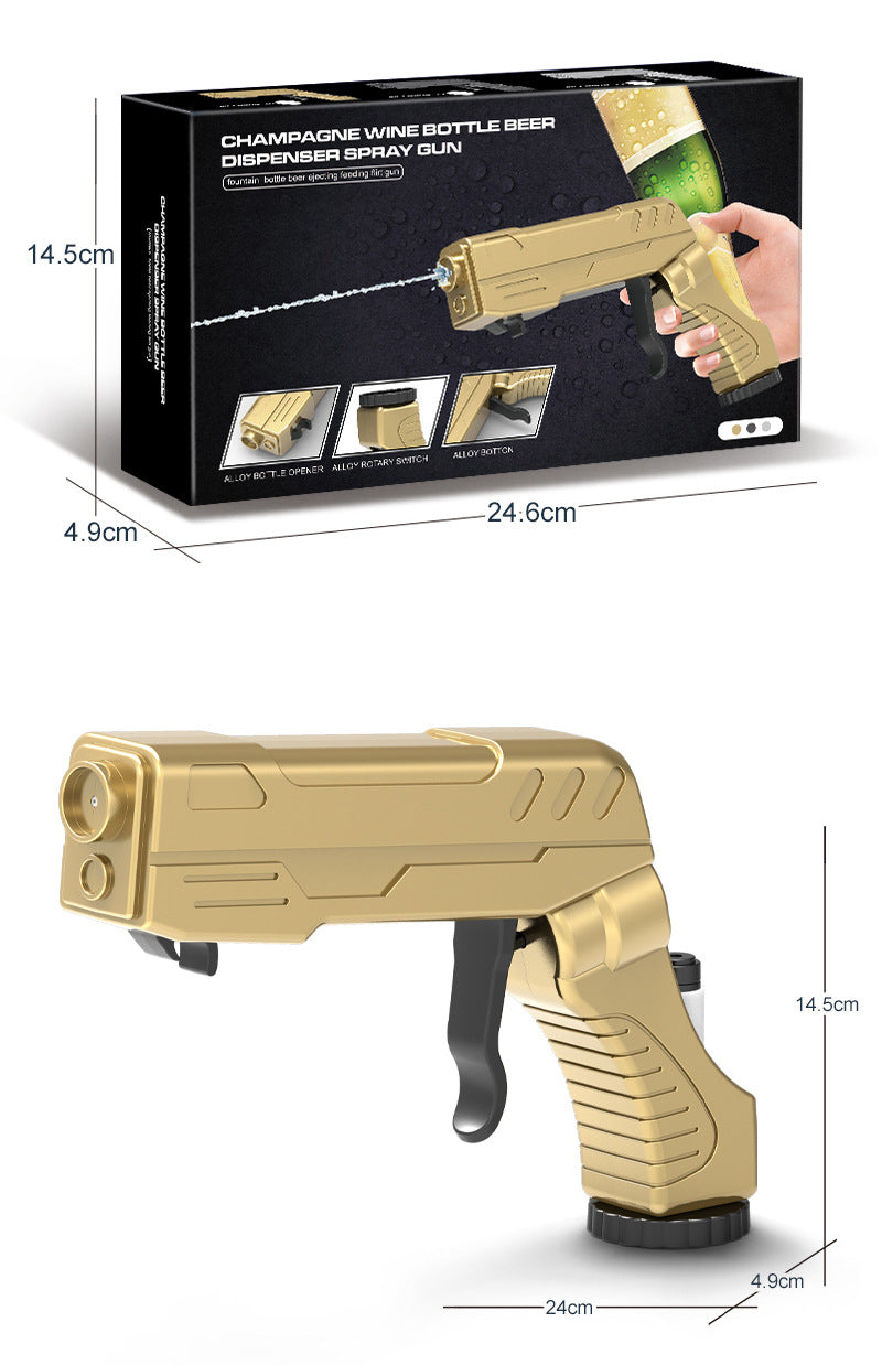 Silver Champagne & Beer Spray Gun - Ultimate Party Starter & Drink Dispenser with Bottle Opener V888-ELOSUNG27698