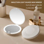 White LED Travel Makeup Mirror - Rechargeable Compact Mirror with 3 Color Lights, 1x/5x Magnification & Smart V888-ELOSUNG27702